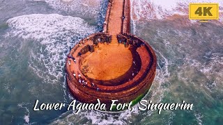 Lower Aguada Fort Sinquerim Beach  4K Goa India Walking Tour [upl. by Neelie]