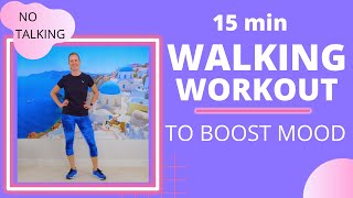 Quick 15min Low Impact Walk at Home Workout to Improve Mood [upl. by Fleeman]