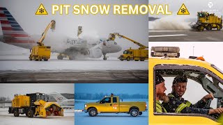 PITs Snow Crew Clears the Runway During Winter Storm [upl. by Noryk774]