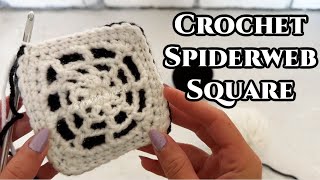 Crochet Spiderweb Square │ Tutorial  Pattern [upl. by Patterman749]