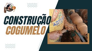 Construção de um cogumelo decorativo em madeira de Jaqueira🪵🪓🍄 [upl. by Themis]