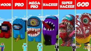 Minecraft AMONG US STATUE HOUSE BUILD CHALLENGE  NOOB vs PRO vs HACKER vs GOD  Animation [upl. by Nygem692]