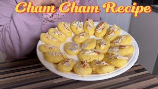 Homemade Cham Cham Recipe  Traditional Mithai  Gluten Free  Super Simple [upl. by Sundin]