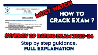 Synergy GP Rating Exam StepbyStep Preparation Tips and Tricks trending marine exam shorts [upl. by Angelia]