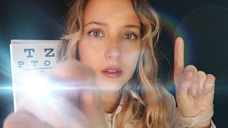 ASMR Eye Exam Optician Roleplay with Intense Light Triggers [upl. by Ereveneug]