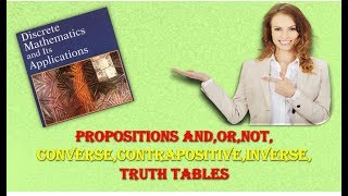 WHAT ARE PROPOSITIONS LOGICANDORNOTCONVERSECONTRAPOSITIVEINVERSETRUTH TABLES [upl. by Yekcaj]