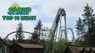 Top 10 Rides Farup Sommerland  Is Fønix Number One [upl. by Kataway]