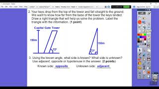 Math 2  Practice 354  Modeling Leaning Towers [upl. by Hildegard]