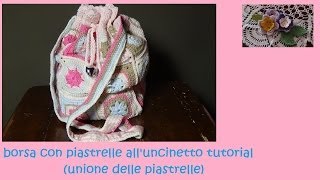 borsa con piastrelle alluncinetto tutorial unione delle piastrelle [upl. by Carlock270]