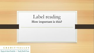 Label Reading [upl. by Nally]