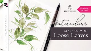 Learning Loose Watercolor Leaves  Beginner [upl. by Ramed544]