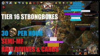 PoE 324 MAKE 30 DIVHR AT LEAST T16 MAPS W STRONGBOXES  Strongbox Card amp Scarab Guide [upl. by Naldo769]