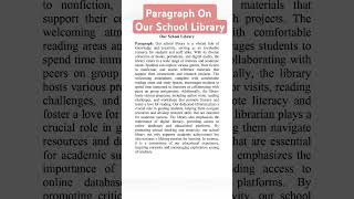 Paragraph On Our School Library paragraph paragraphs paragraphwriting examination YTTGuys [upl. by Tressia]