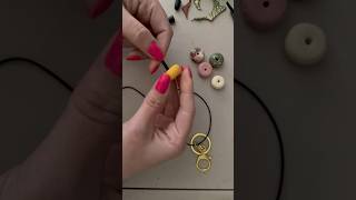 Making a Lanyard using Polymer Clay Beads  tutorial  craft [upl. by Naginarb]