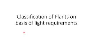 Classification of plants on basis of Light requirements Urdu [upl. by Leasia]