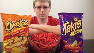 13yrold does Takis Fuego amp Hot Cheetos Challenge  Crude Brothers [upl. by Iatnwahs269]