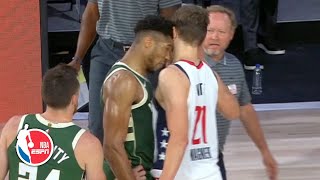 Giannis Antetokounmpo ejected for headbutting Mo Wagner  NBA on ESPN [upl. by Okin262]