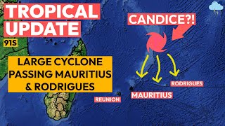 Large Cyclone Likely Near Mauritius amp Rodrigues [upl. by Lednik]