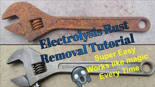 Electrolysis Rust Removal Tutorial [upl. by Nnyleve]