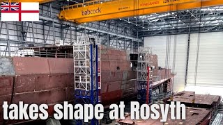 Look The Royal Navys first Type 31 frigate HMS Venturer takes shape at Rosyth [upl. by Diannne]