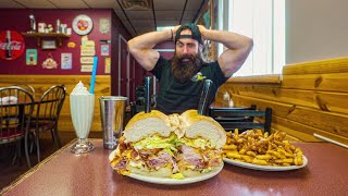 YOU ONLY GET 30 MINUTES TO FINISH THIS GIANT DELI SANDWICH CHALLENGE IN MICHIGAN  BeardMeatsFood [upl. by Etam]