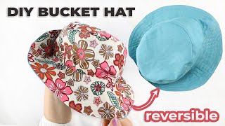 How to Make a Bucket Hat  DIY Reversible Bucket Hat Pattern and Tutorial for BEGINNERS [upl. by Alden]