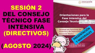 Soy Docente SESIÓN 2 DEL CONSEJO TÉCNICO FASE INTENSIVA DIRECTIVOS Y SUPERVISIÓN AGOSTO 2024 [upl. by Ydissahc]