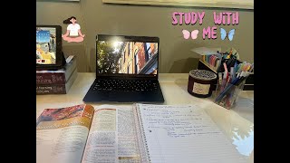 🦋3Hour study with me  calm study music  ch14 productive study session  Neenusbasiclife‬ [upl. by Irrep]