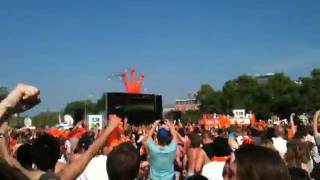 Brazil vs Netherlands Sneijders goal reaction at Museumplein [upl. by Rebmik887]