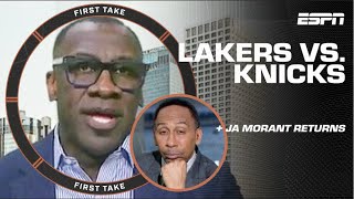 Stephen A CHECKS Shannon Sharpe over the Lakers  Ja Morant return reaction 🍿  First Take [upl. by Etta953]