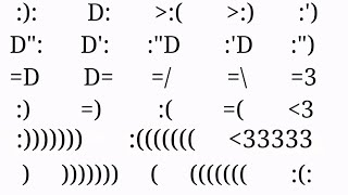 Meanings of All Simple Emoticons  Part 3  How to Type Emoticons in Text Messages amp Comments [upl. by Standley282]