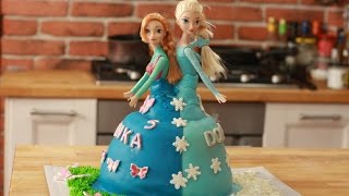 Tort z krainy lodu Frozen Anna Elsa Sister Cake Princess doll cake [upl. by David35]