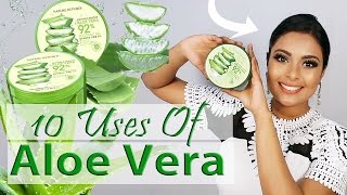 TOP 10 USES ALOE VERA GEL FOR SKIN amp HAIR  BEAUTY BENEFITS OF ALOE  AVG HACKS [upl. by Ledeen]