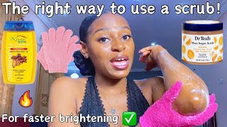 A brightening body scrub will give you faster skin brightening🔥💯 how to use a body scrub ✅ [upl. by Tadio]