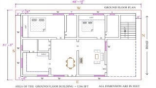 North facing building plan as per vastu 31 x 48 2019 [upl. by Beatrice]