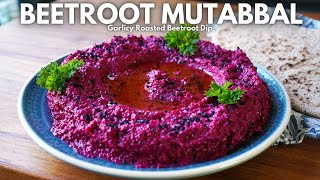 Middle Eastern Roasted BEETROOT and GARLIC Dip  Mutabbal Shawandar [upl. by Borroff534]