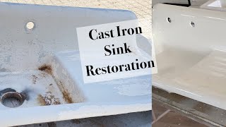 How To Restore An Old Cast Iron Sink Or Tub Dream Home Bathroom Sink [upl. by Heyde]