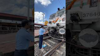 ALP worship their locomotive in the occasion of Ayudha puja 😍 indianrailways konkanrailway [upl. by Jolanta228]