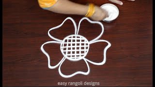 Easy amp simple rangoli designs for Beginners🌺Latest Freehand kolam🌺Beautiful muggulu [upl. by Noscire]