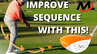 Improve Downswing SEQUENCE With Heavy Golf Club  Momentus Golf Power Hitter [upl. by Adai38]