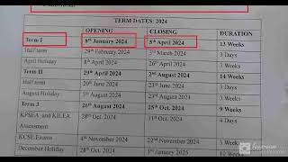 2024 Academic calendarTerm 1term 3 Term dates [upl. by Avot]