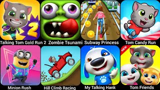 Talking Tom Candy RunTom Gold Run 2Minion RushTalking Tom FriendsMy HankHill Climb Racing… [upl. by Anirbus497]