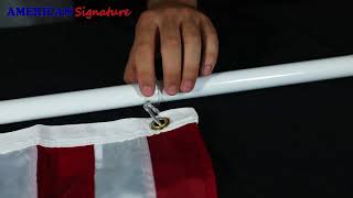 How to attach a flag to a rotating tangle free flag pole by American Signature [upl. by Jobey36]