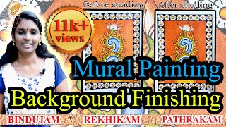 Shading and background finishing in Kerala mural paintingDetailed step by stepLearn Murals [upl. by Moyer]