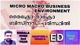 ബിസിനസ് പരിസ്ഥിതി MICRO MACRO BUSINESS ENVIRONMENT MALAYALAM [upl. by Nedgo]