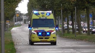 Ambulance 06157 met spoed naar het Medisch Spectrum Twente vanaf een MMTinzet in Eibergen [upl. by Ravilob]