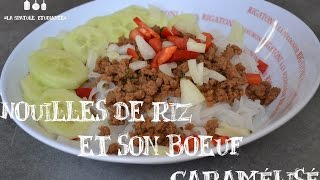 Nouille de riz et son boeuf caramélisé  Spatule Etudiante [upl. by Luben369]