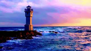 Serene Lighthouse in Iceland Relaxing Ocean Waves Crashing Sounds amp Chirping Birds for Calm ASMR [upl. by Brezin20]