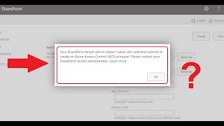 Your SharePoint tenant admin doesnt allow site collection admins to createupdate [upl. by Catriona767]