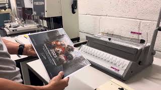 How To Make Calendars  Using Renz SRW360 Wire Binder amp Elmpro PCal Calendar Punch [upl. by Anieral57]